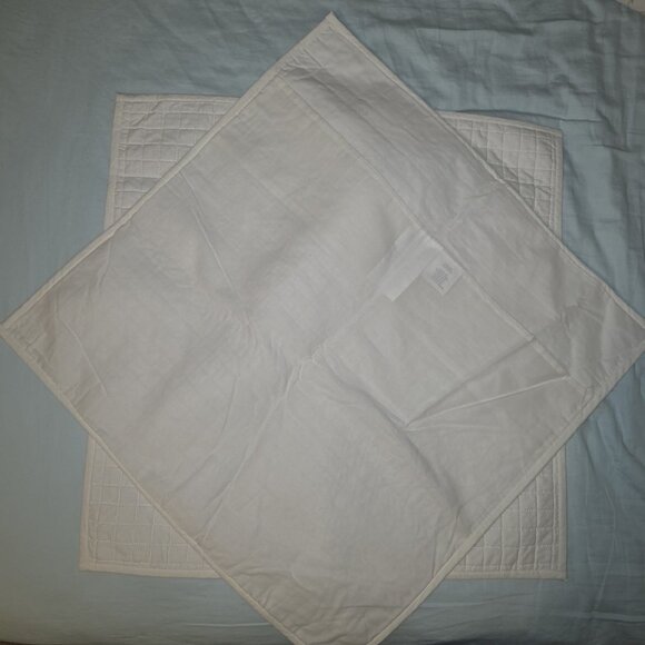 Urban Habitat‎ 26" Quilted Euro White Square Pillow Shams Set of 2 , 100% Cotton - Picture 4 of 7